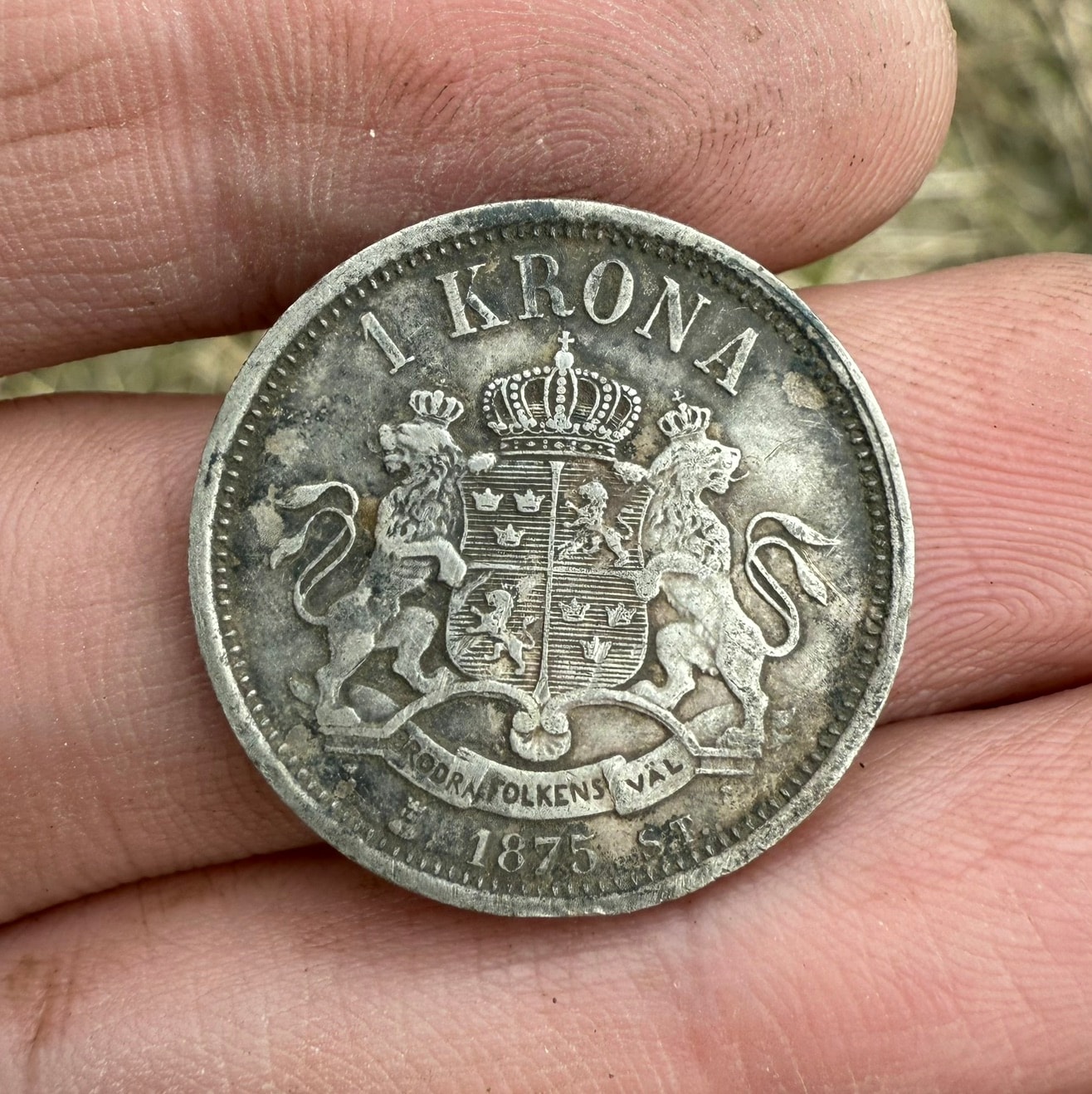 Swedish 1 Krona Silver Coin - Oscar II