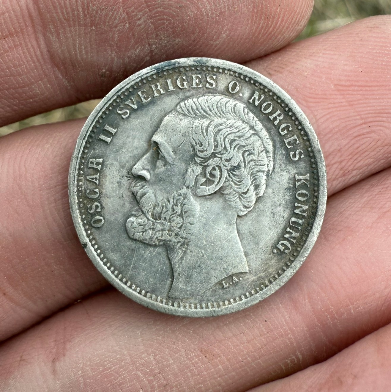 Swedish 1 Krona Silver Coin - Oscar II — photo 2