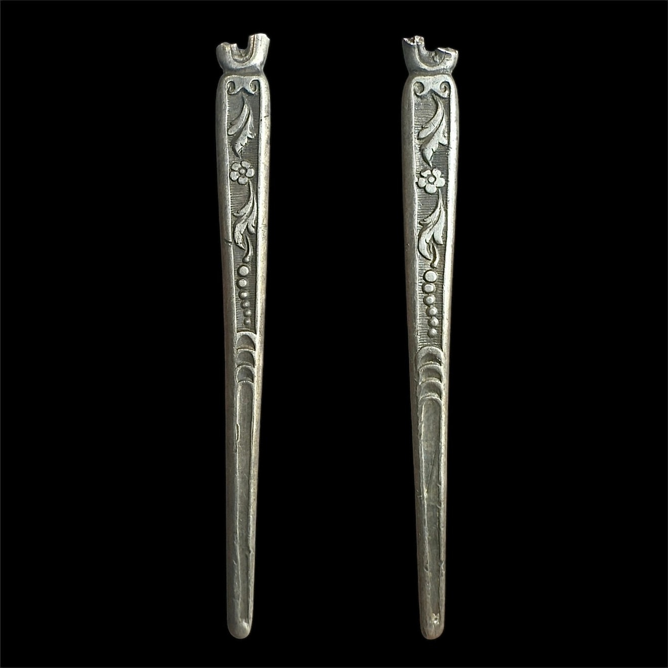 Victorian silver dress pin