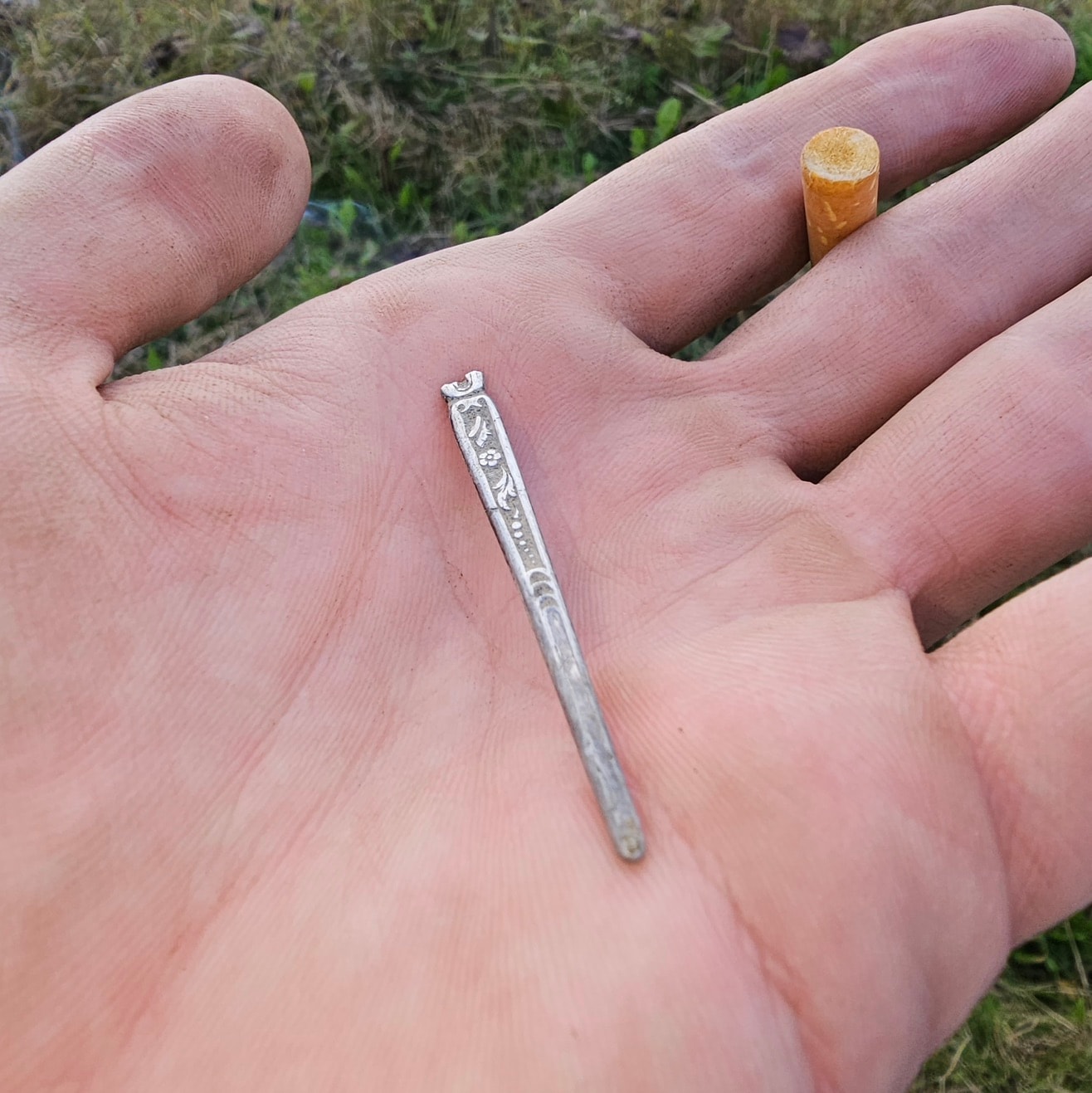 Victorian silver dress pin — photo 3