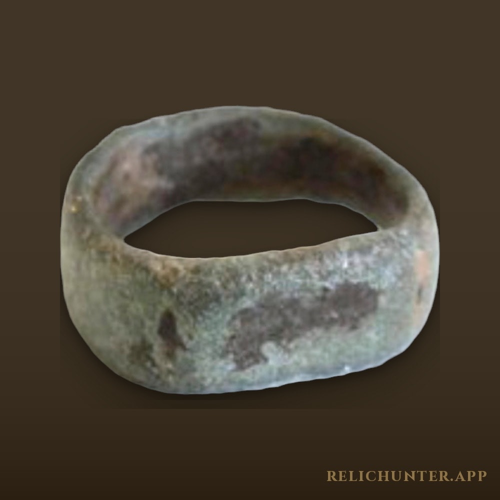 Roman Bronze Finger Ring with Flat Bezel